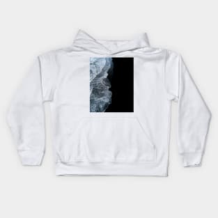 Minimalist waves and black sand beach in Iceland - Landscape Photography Kids Hoodie